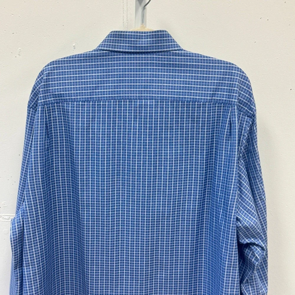 Banana Republic Mens XL Blue Plaid Button Down Shirt 100% Cotton 206792-00